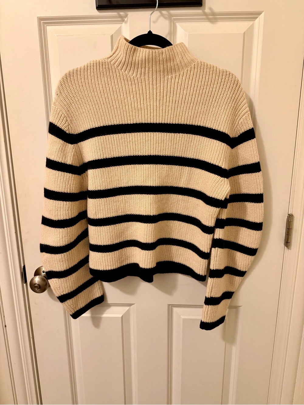 & Other Stories- Cream & Black Striped Turtleneck Sweater